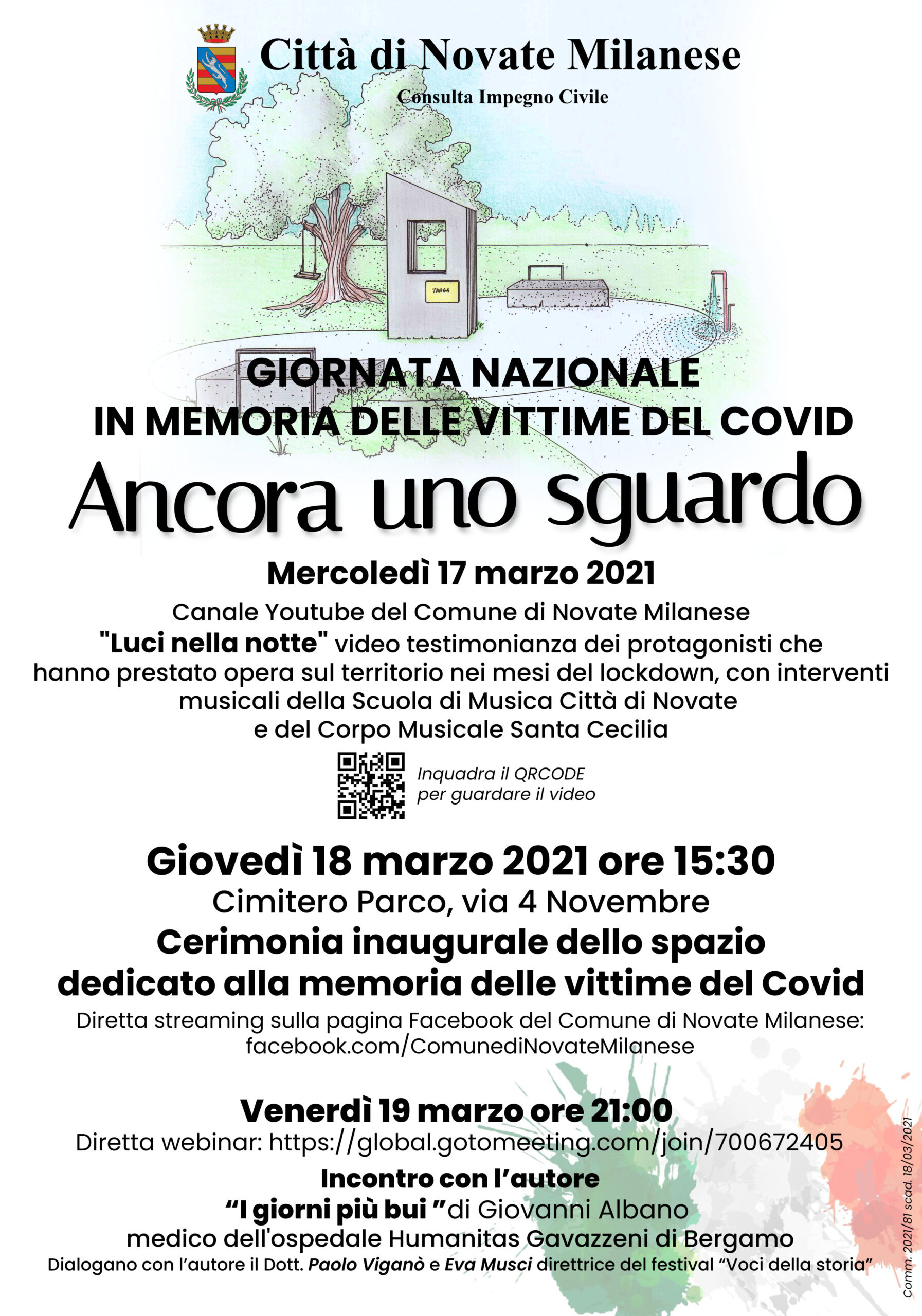 Novate Milanese celebra la prima “Giornata nazionale in memoria di tutte le vittime dell’epidemia da coronavirus”