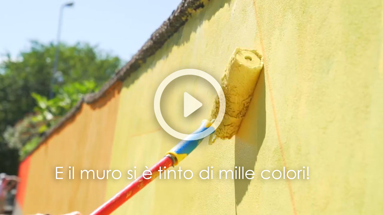 E il muro si è tinto di mille colori – video